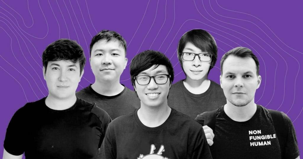 Photograph of Axie Infinity founders and the Sky Mavis team