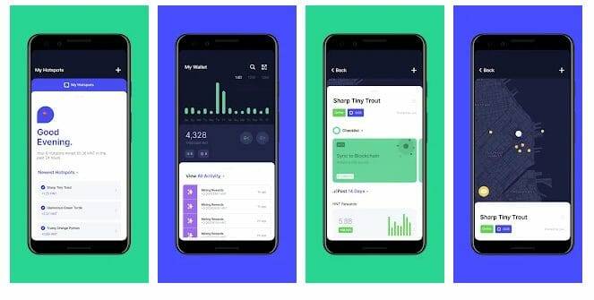 screenshot of the helium hotspot app