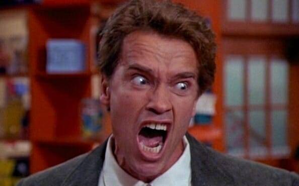 funny expression of someone shouting: "it's a ponzi"