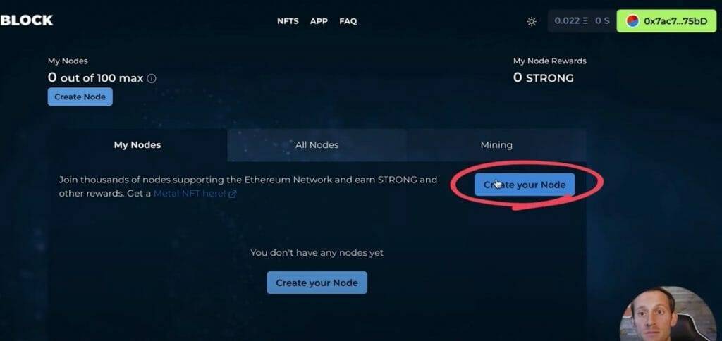 Step 5: how to get your Strong node