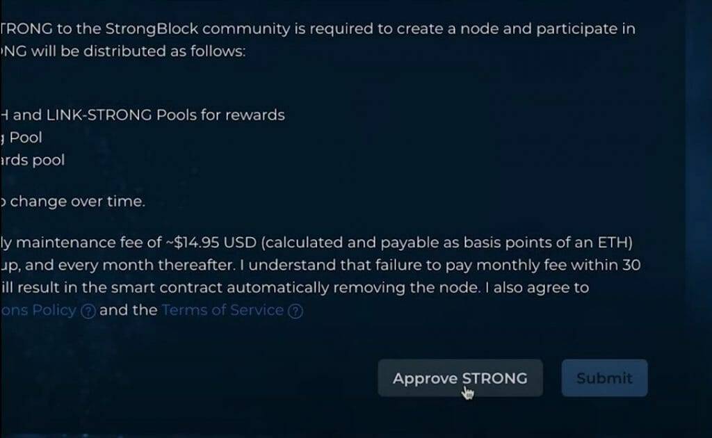 Step 5,c: approve your Strong node