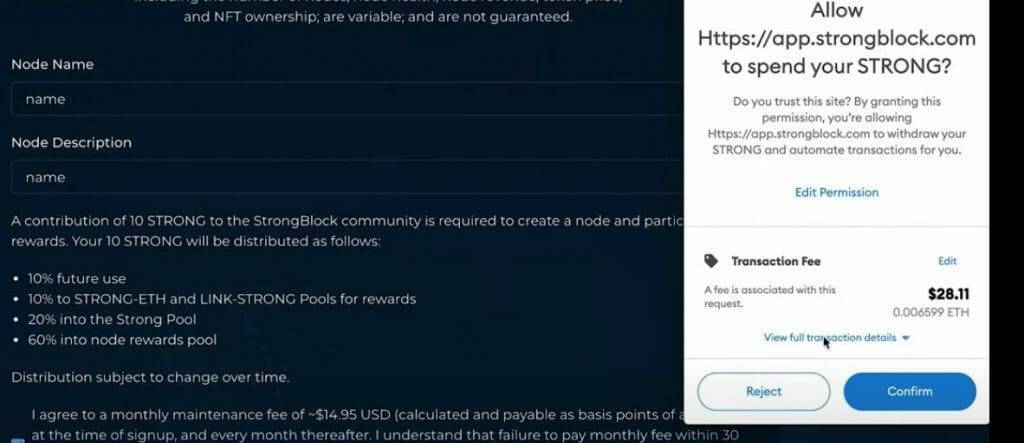 Step 5,d: pay the ETH gas fees