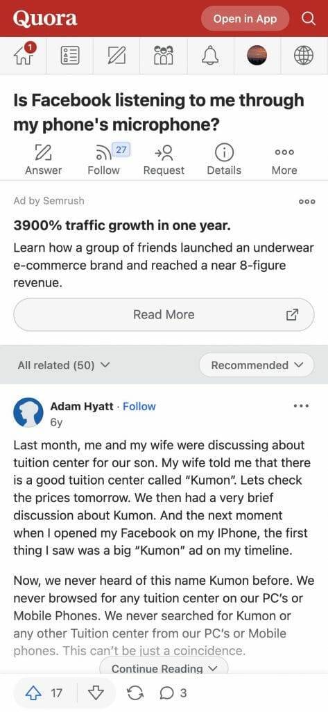 privacy concerns about Facebook discussed on Quora