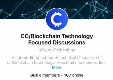 Subreddit for blockchain technology