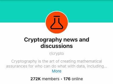 cryptography technical subreddit