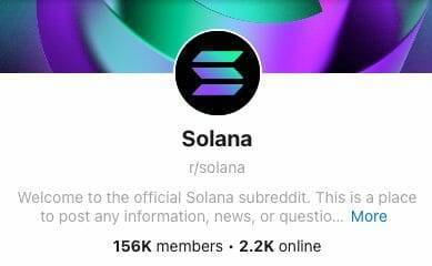 Solana subreddit