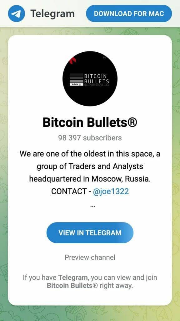 BitcoinBullets telegram