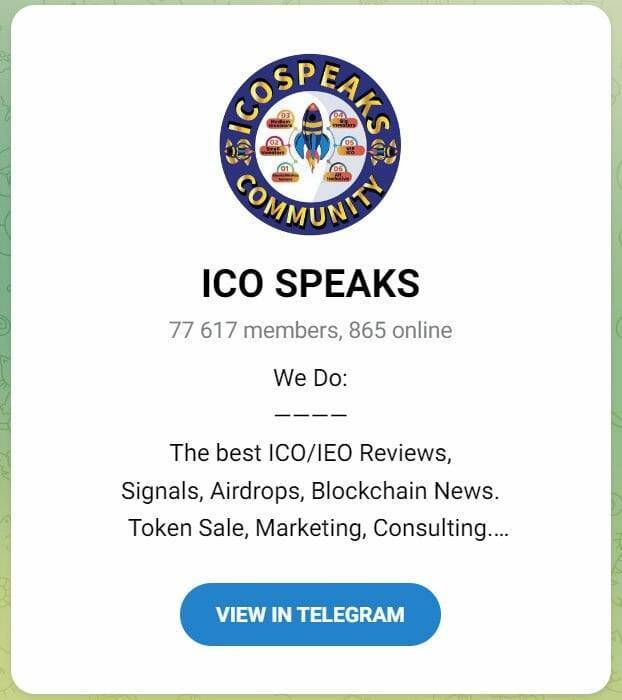 ICO SPEAKS Telegram Group