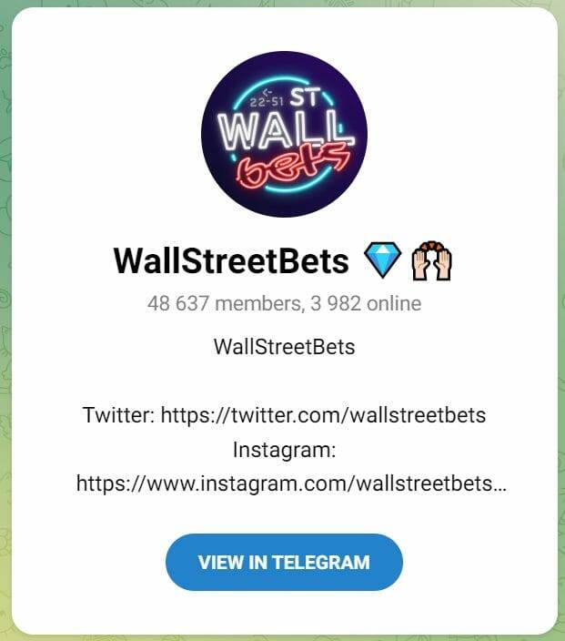 WallStreetBets Telegram Group