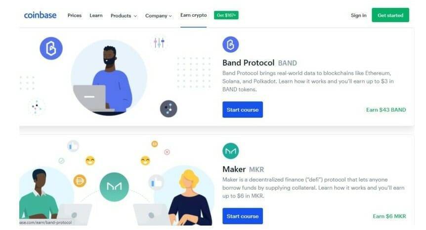 coinbase earn works