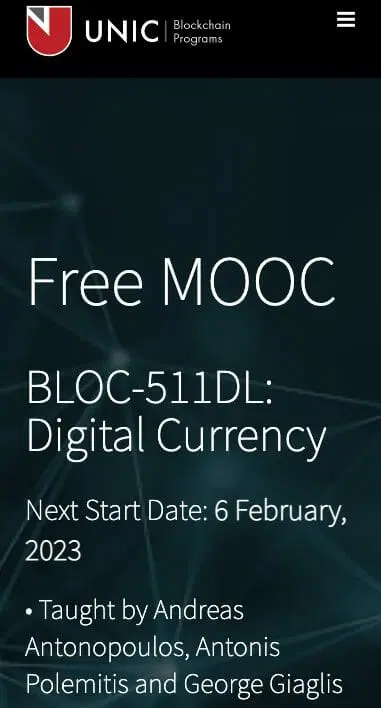 UNIC's course on blockchains