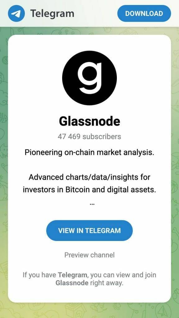 Glassnode on telegram