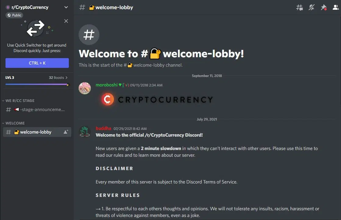 r/cryptocurrency discord server