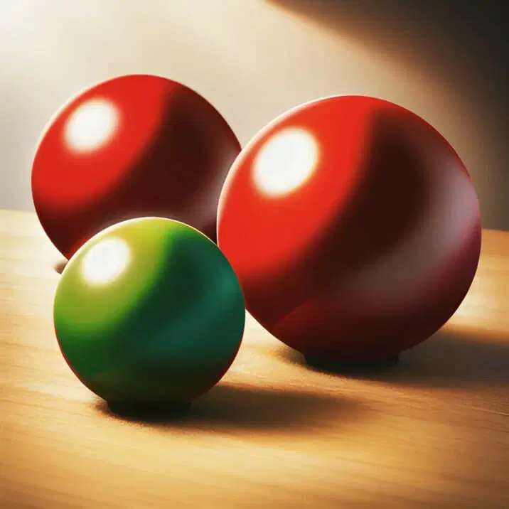 a red and green ball