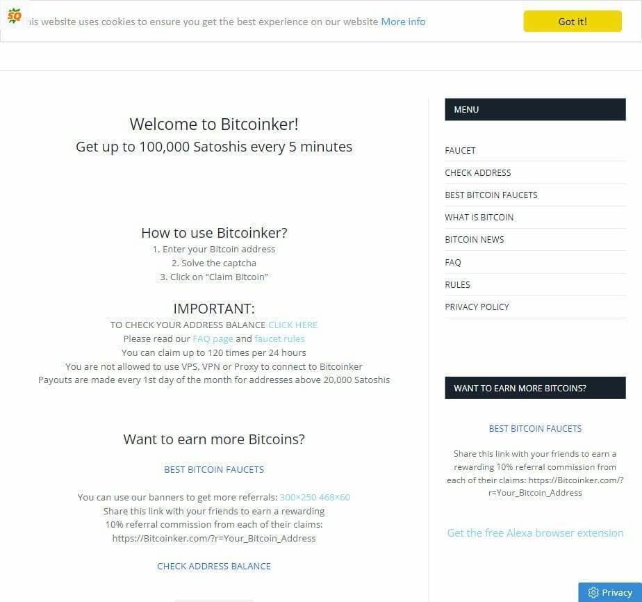 Bitcoinker Crypto Faucet