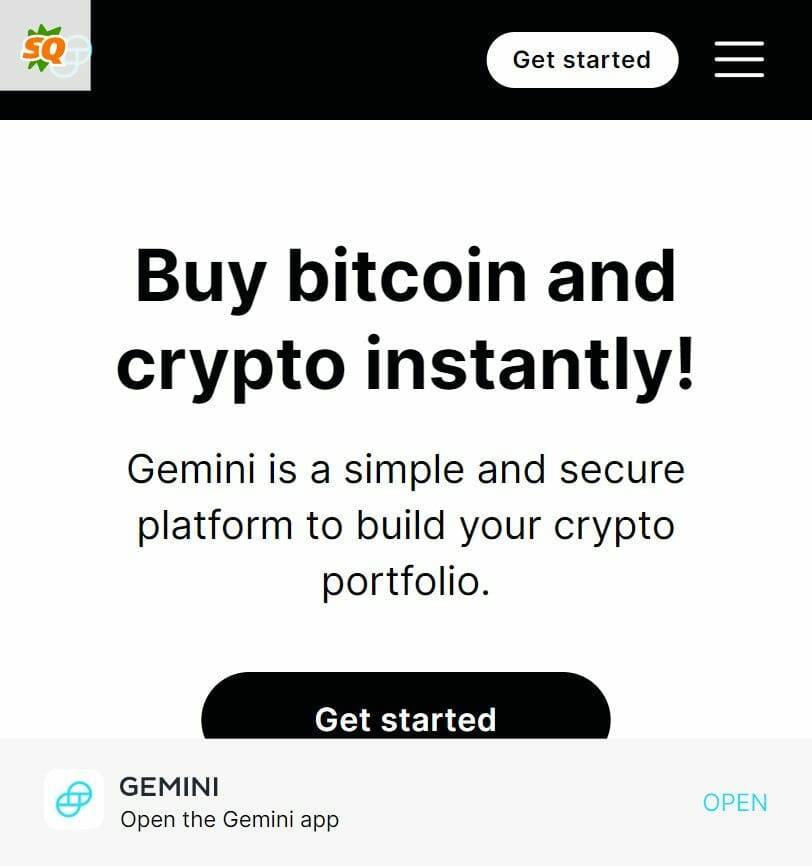 Gemini landing page