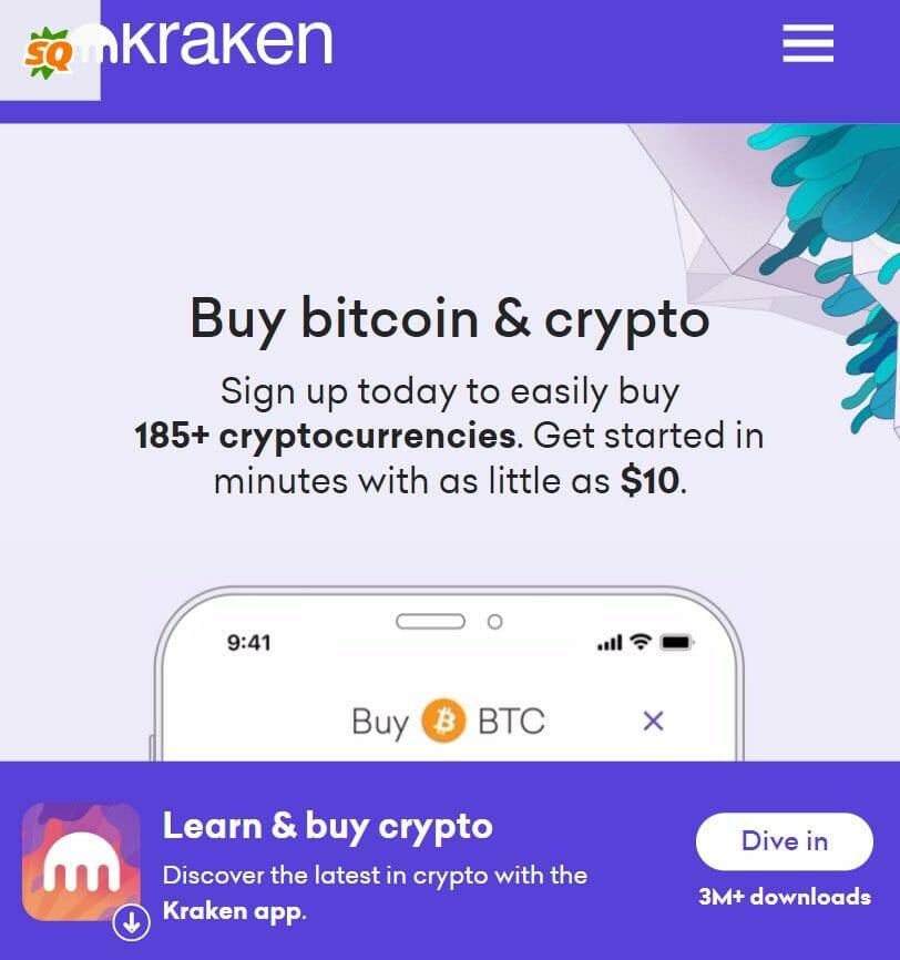 Kraken homepage