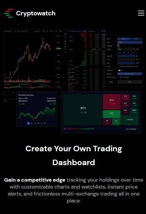 CryptoWatch homepage