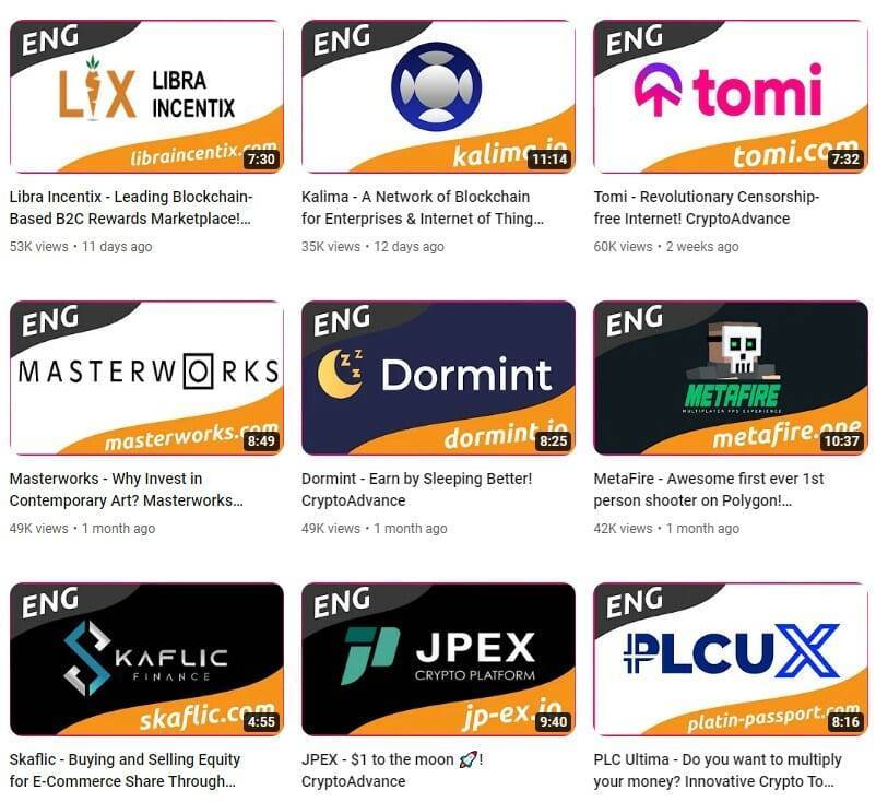 Crypto Advance YouTube Channel