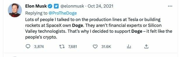 Elon musk tweets about DOGE