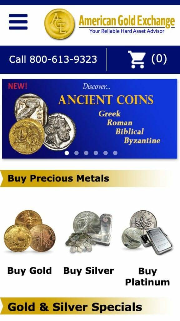 american gold exchange homepage