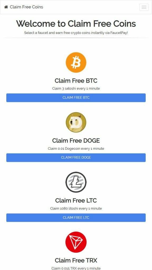 Claim Free Coins Dogecoin faucet 