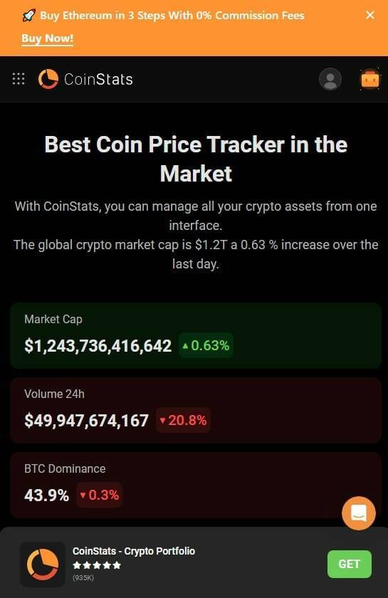 Coinstats crypto chart website