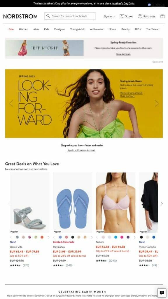 nordstrom homepage