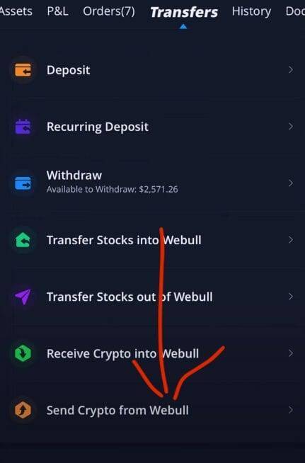 send crypto from webull
