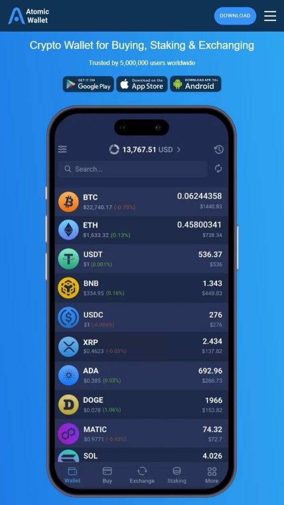 Atomic dogecoin wallet