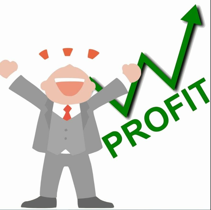 happy person about profit