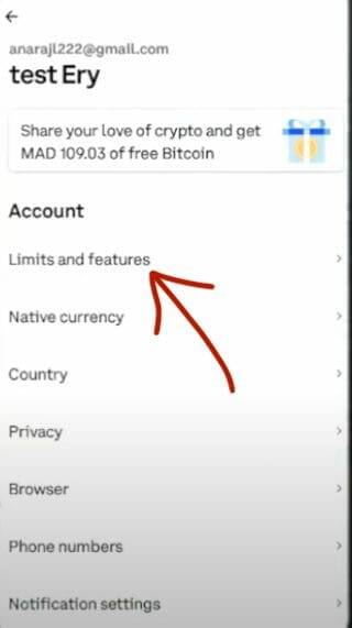 navigate to Coinbase identity verification