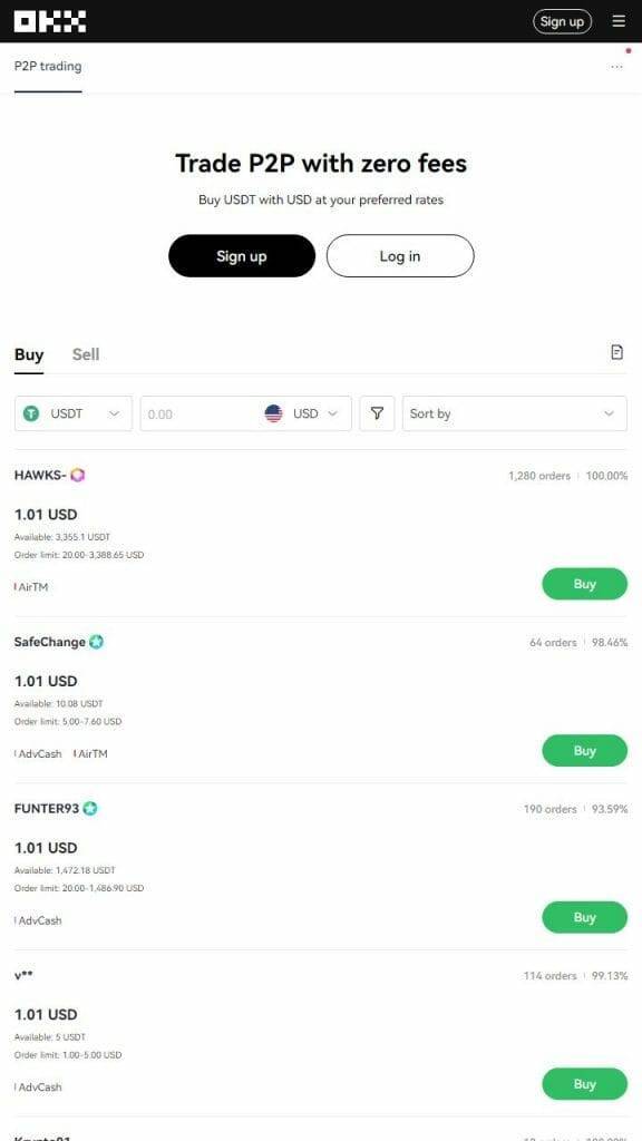 OKX homepage