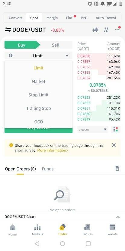 order types doge