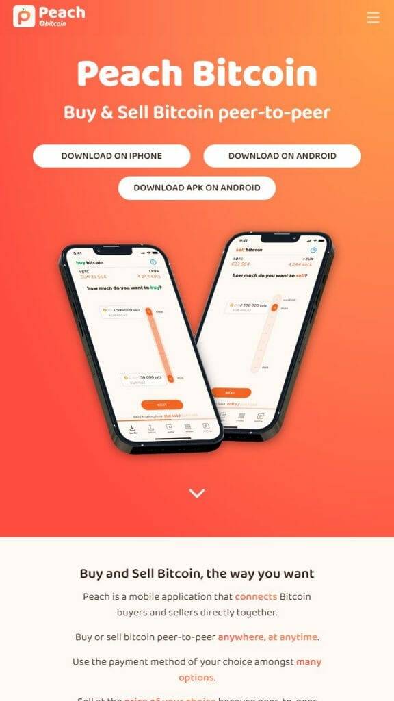 Peach Bitcoin P2P Crypto Exchange