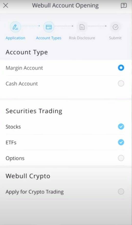 set up crypto account webull