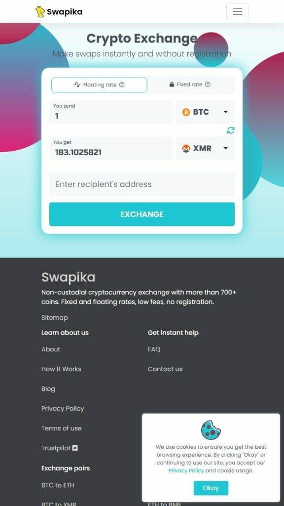 Swapika P2P Crypto Exchange