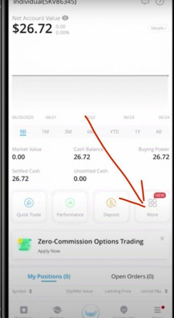 how to withdraw on Webull