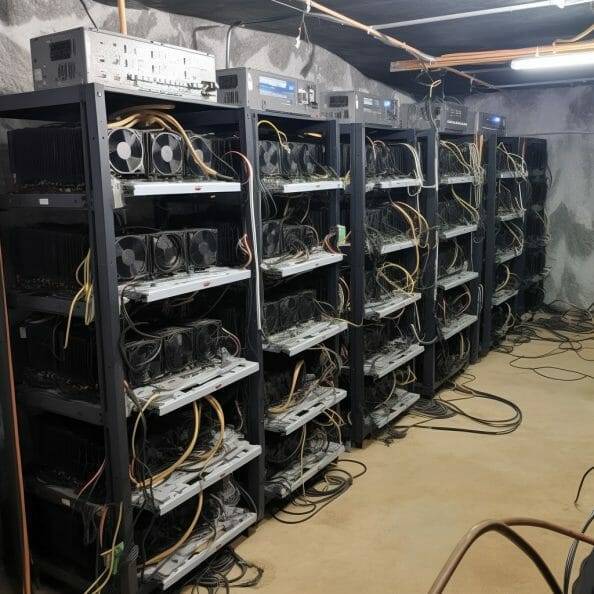 A crypto mining rig