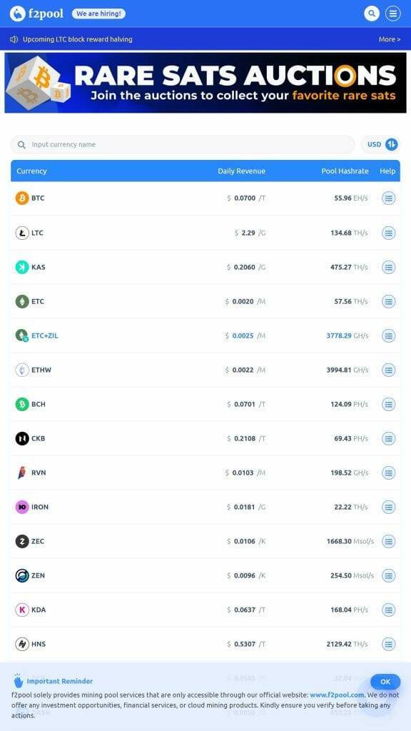 F2Pool LTC mining pool