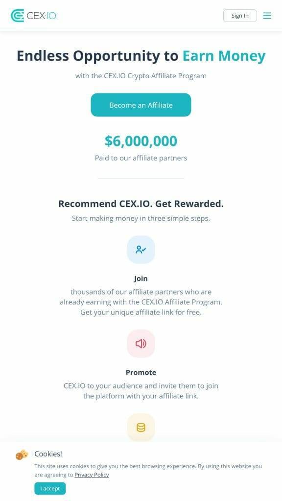 CEX.IO crypto affiliate program