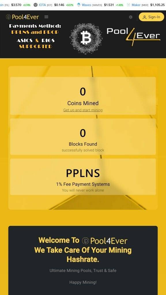 Pool4Ever BTG mining pool