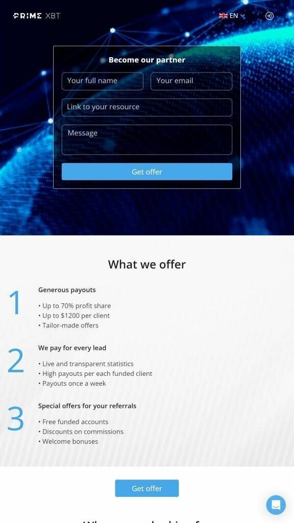 PrimeXBT crypto affiliate program