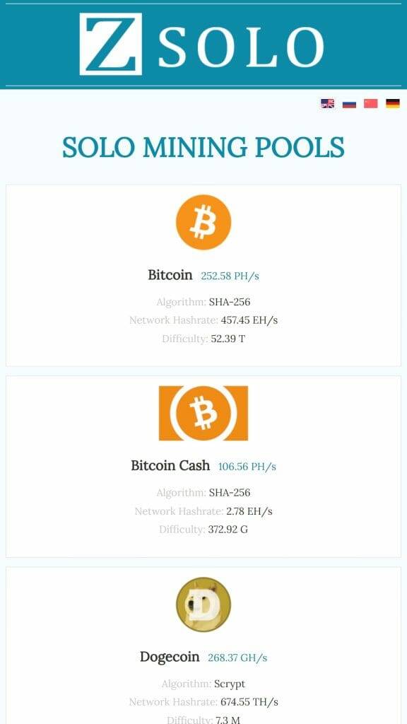 ZSolo BTG mining pool