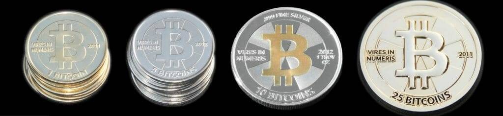 Physical bitcoin samples