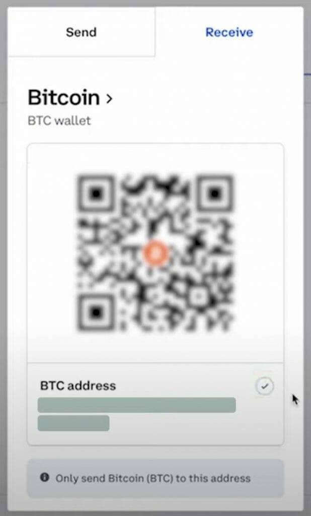 receive bitcoin coinbase