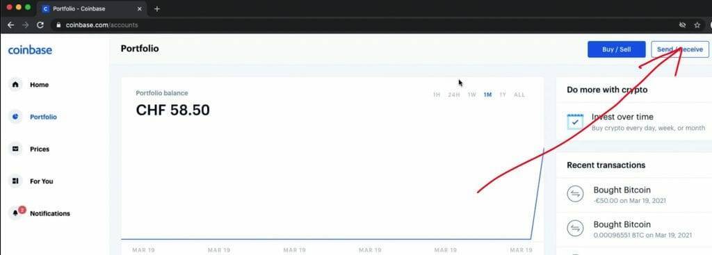 receive crypto coinbase