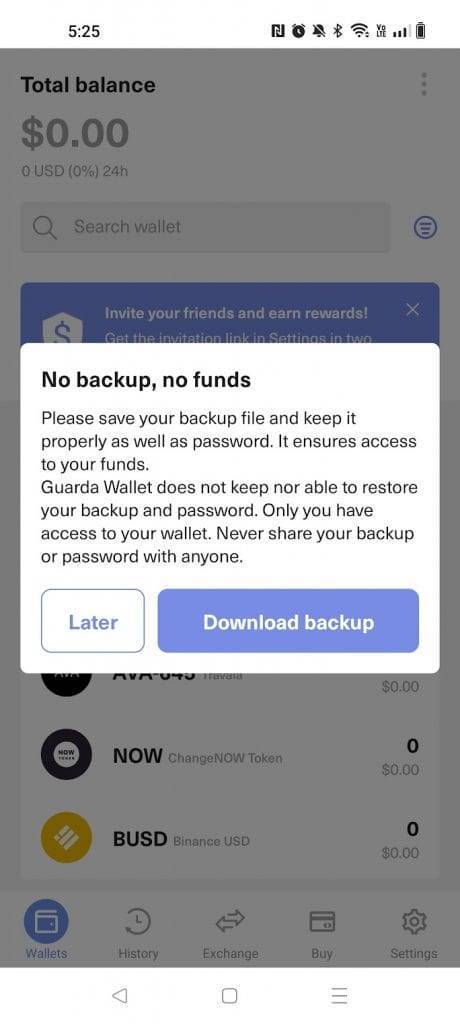 backup download prompt guarda