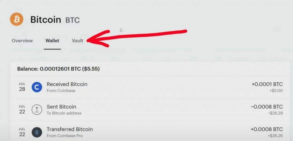 coinbase vault