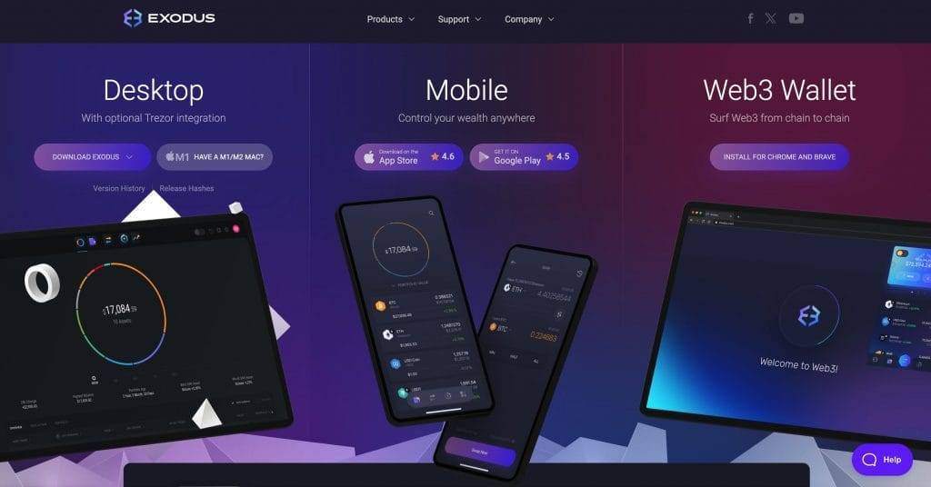 exodus wallet installation options